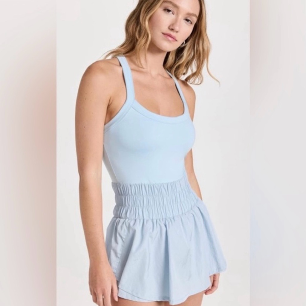 Fp Movement By Free People Pale Blue Tank Bodysuit